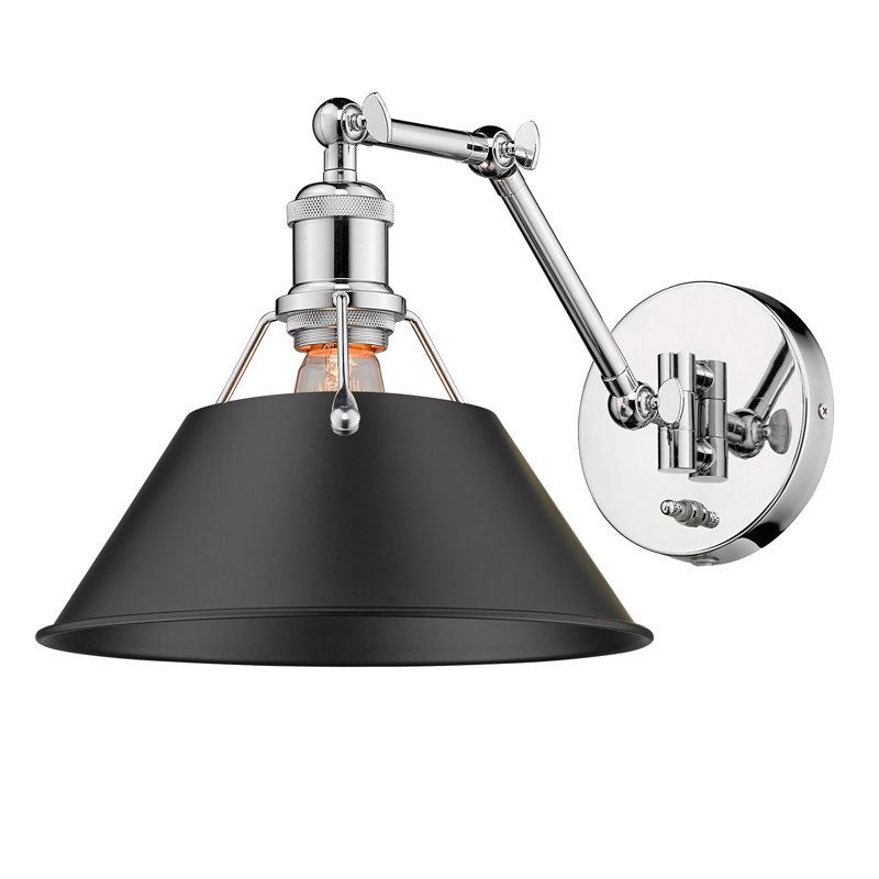 Orwell Chrome and Matte Black Adjustable Swing Arm Sconce