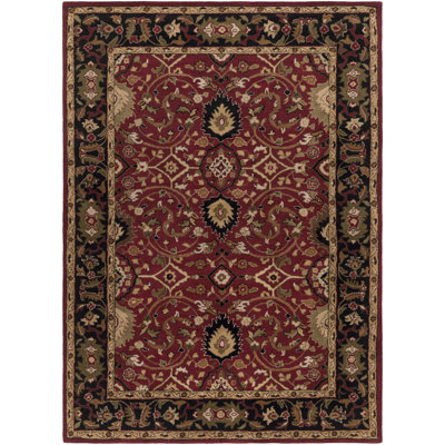 Graziani Oriental Hand-Tufted Wool Burgundy/Black Area Rug