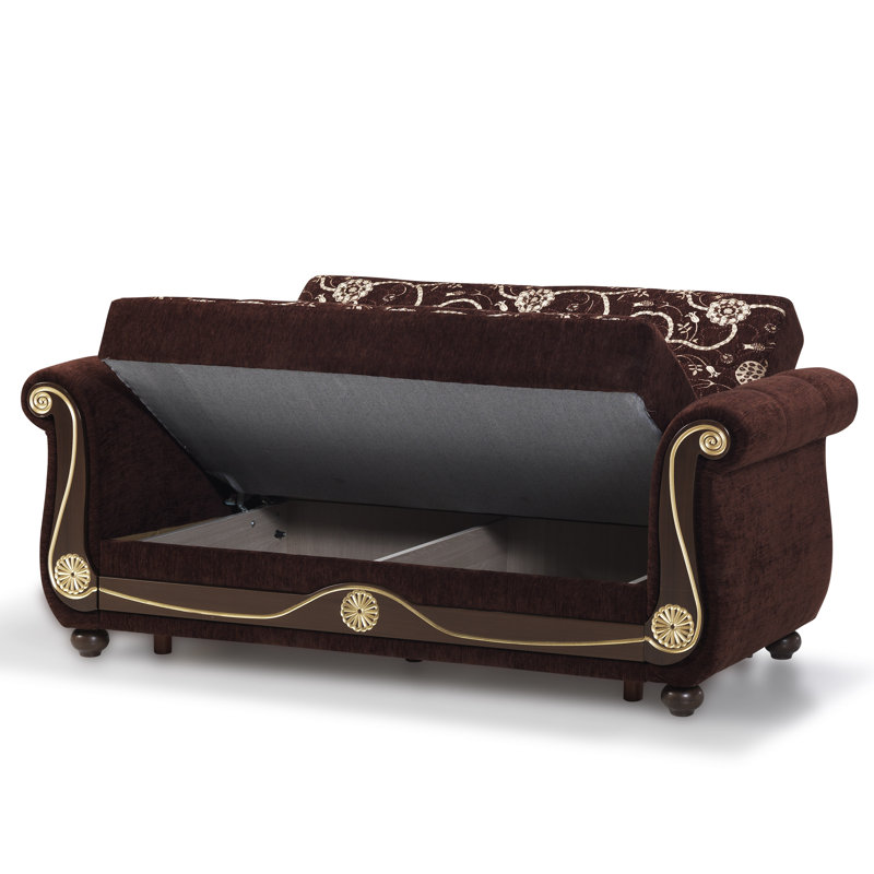Royal Brown Chenille 70" Lawson Sleeper Loveseat with Storage