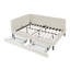 Structure de lit double tapissier pleine grandeur avec 2 tiroirs de rangement-334096058-334096057