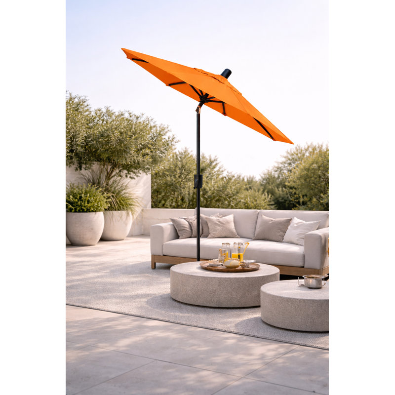 Parasol de marché 8 pi 4 po Natalie, Bronze antique, Toile toscane