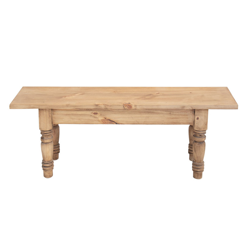 4' Rustic Solid Wood Bench Seat