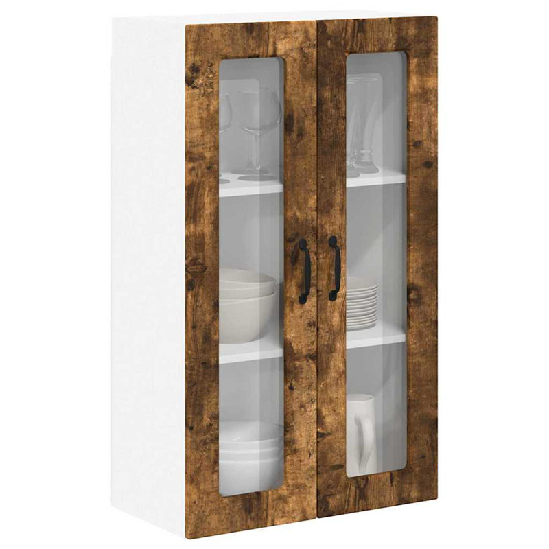 Vidaxl Kitchen Wall Cabinet With Shelf Concrete Grey 80 X 31 X 100 Cm, 100cm H x 60cm W x 31cm D, Smoked Oak