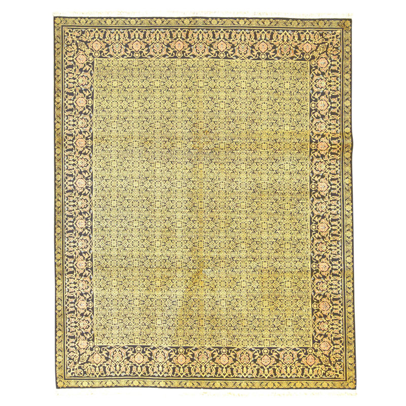 Hand Knotted Wool Oriental Area Rug in Black