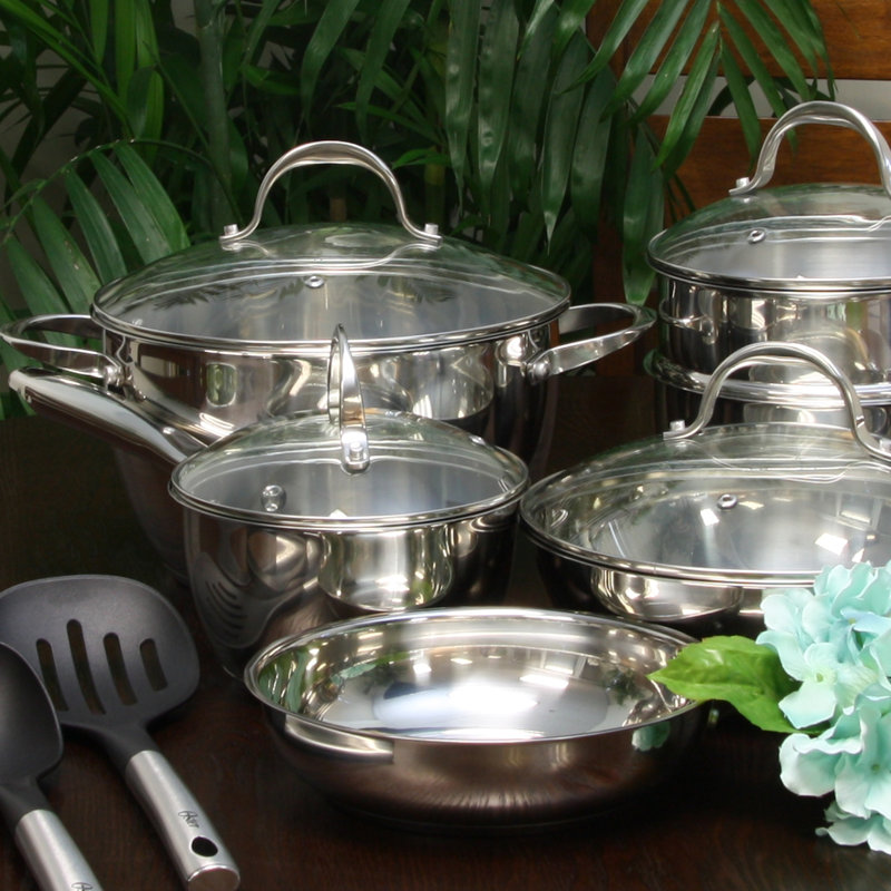 Ensemble de ustensiles de cuisine en acier inoxydable 12 pièces ridgewell debout gibson Oster