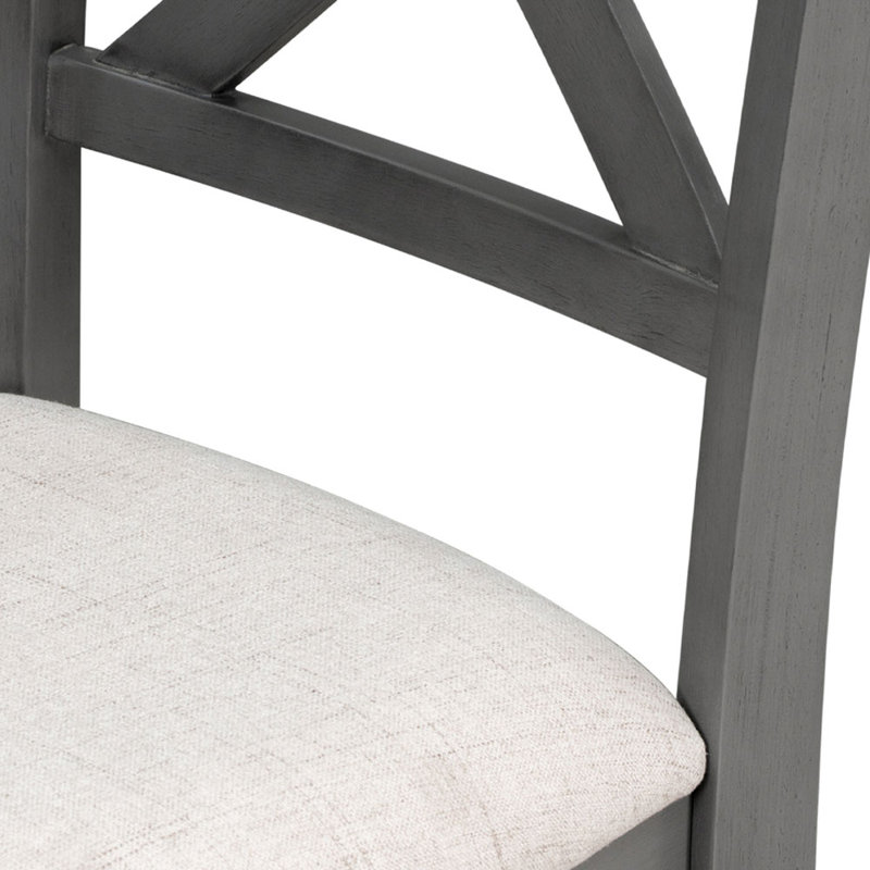 Avett 6 - Piece Trestle Dining Set with Shelf, Grey/Beige, Grey
