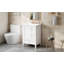 Meuble-lavabo autoportant de 24 po avec lavabo et tiroirs avec plateau en céramique et tablettes de rangement, panneau de fibres à densité moyenne et structure en bois massif, meuble-lavabo moderne pour petites salles de bain