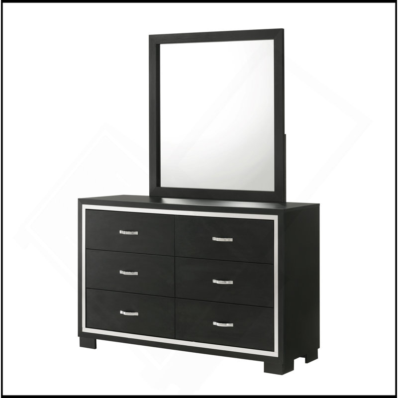 Mobilier de chambre à coucher moderne moderne en bois noir