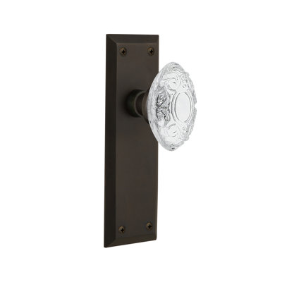 Plaque de New York avec bouton victorien en cristal