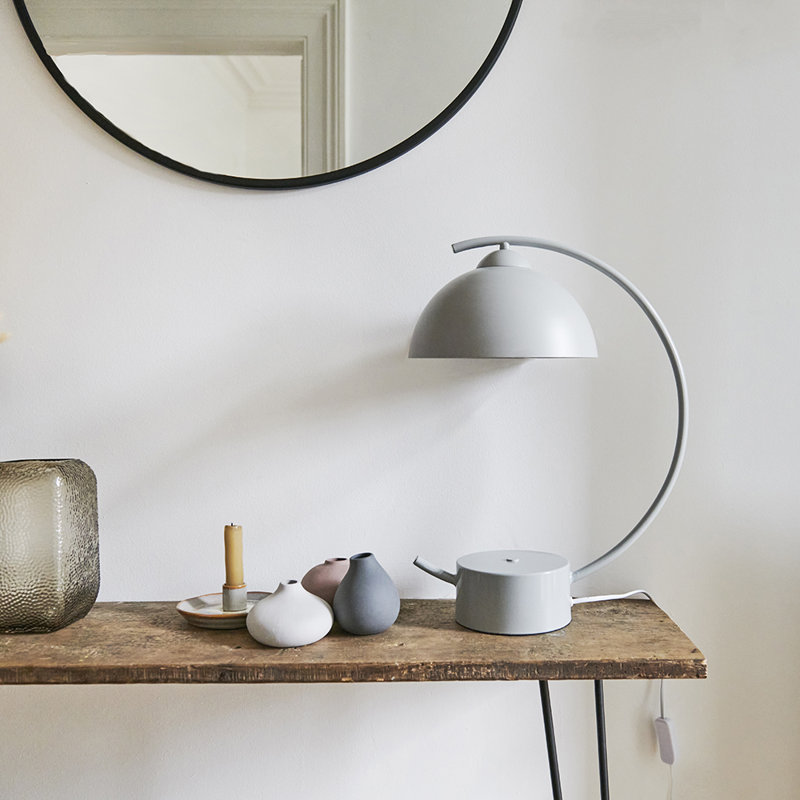 Downton Metal Arched Lamp, Cool Grey