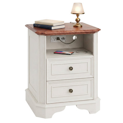 24"  Traditional Nightstand with Charging Station