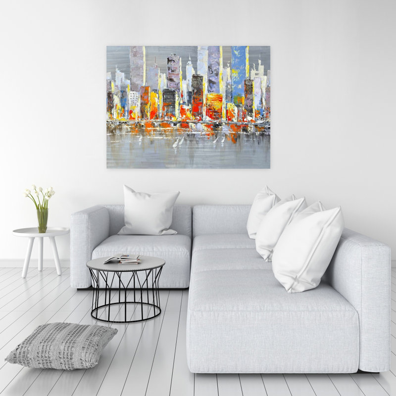 Color Splash Cityscape - Toile de construction de villes pour la décoration intérieure