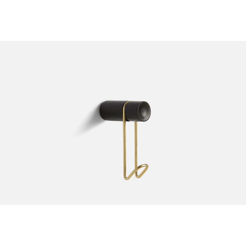 Around Wall Hanger (Small), Black/Satin Brass