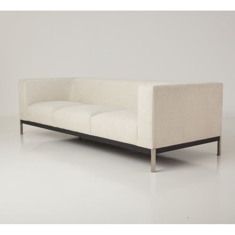 Terra 90'' Upholstered Sofa, Beige Chenille