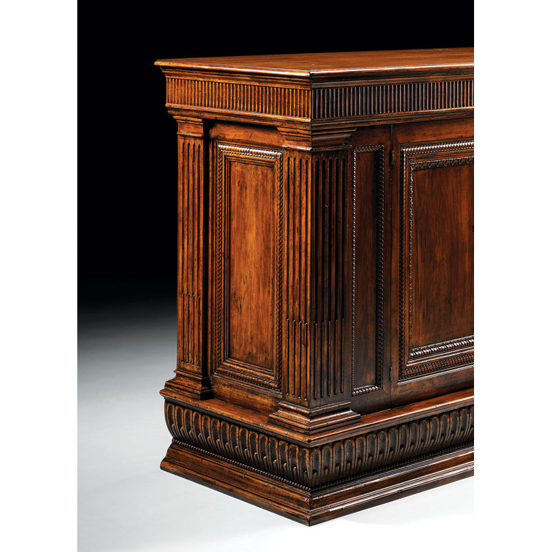 96" Wide Walnut Wood Sideboard
