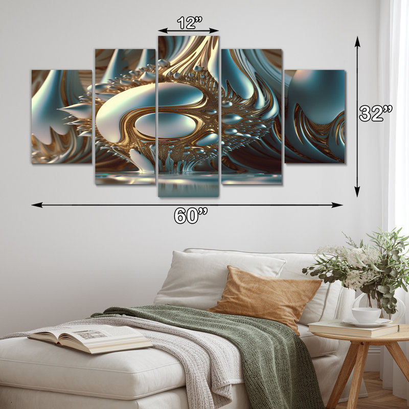 Keiser - Fractals, reproduction sur toile - 5 panneaux