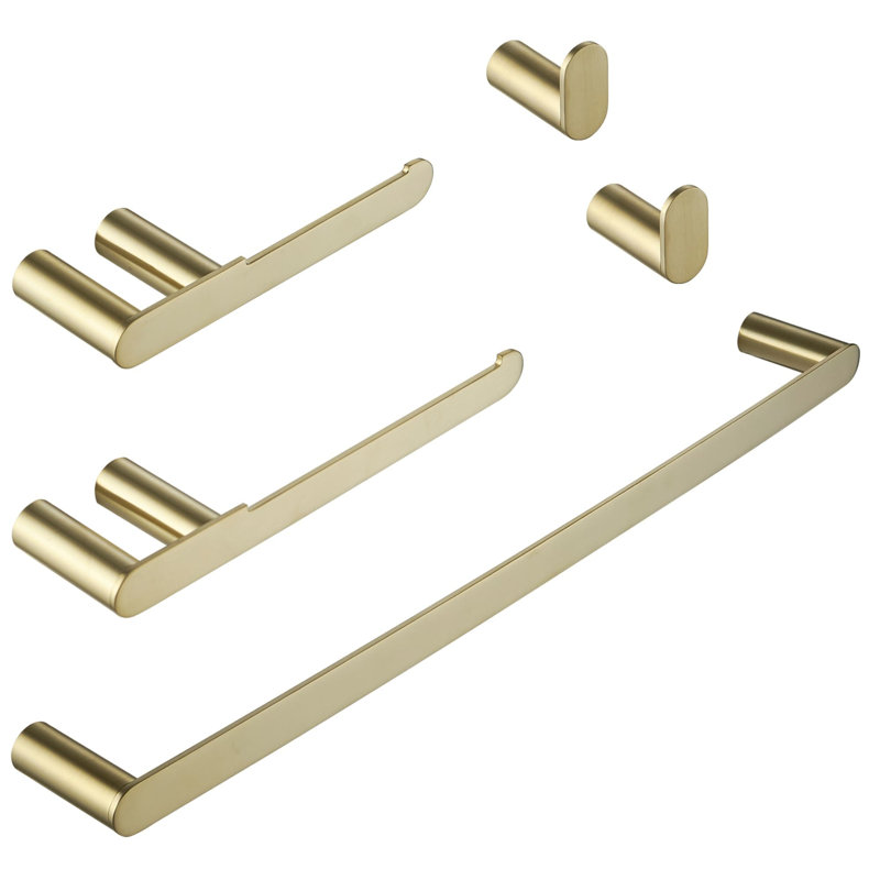 1 Ensemble de quincaillerie de salle de bain 5 pièces, Or brossé