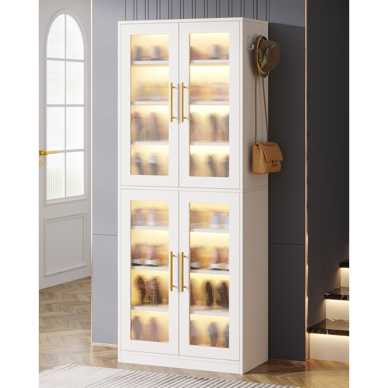 22 Pair Shoe Storage Cabinet, White