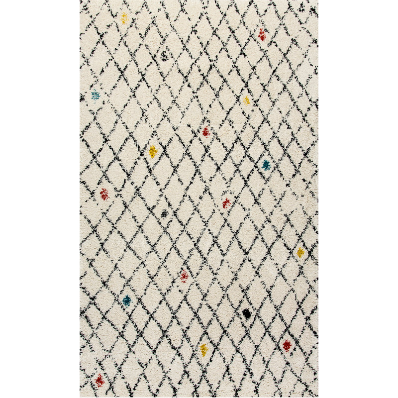 Eawood Ikat Red/Ivory Area Rug, Rectangle 2'7" x 4'11"