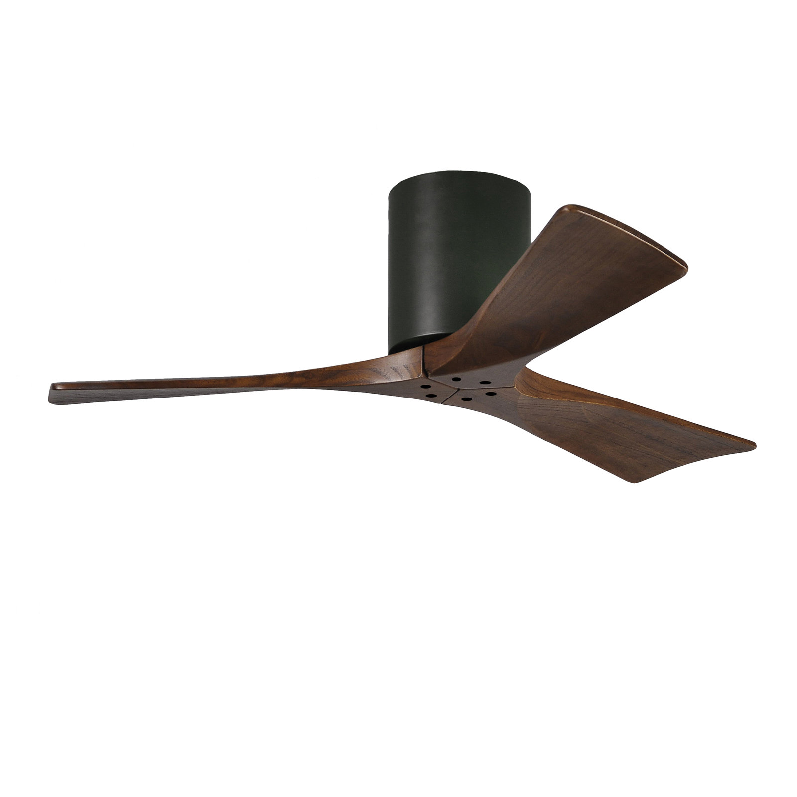 Olivier 3 Blade Ceiling Fan, Matte Black, Walnut Tone, 42"