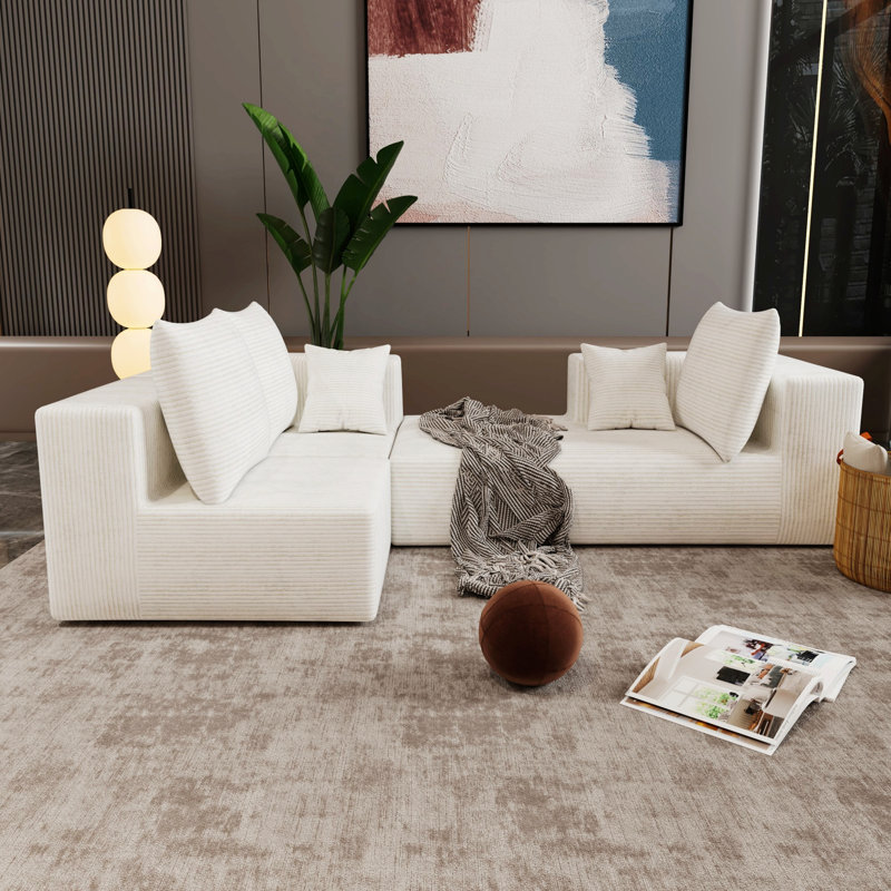 Canapé d'angle, canapé modulaire pour la maison, Beige
