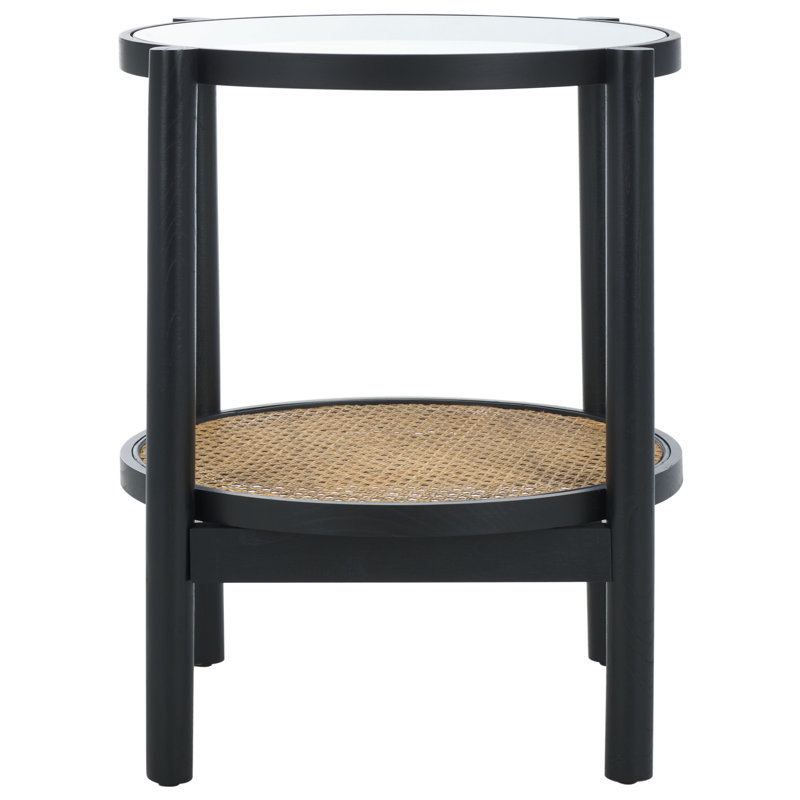 Karyna Glass End Table, Black