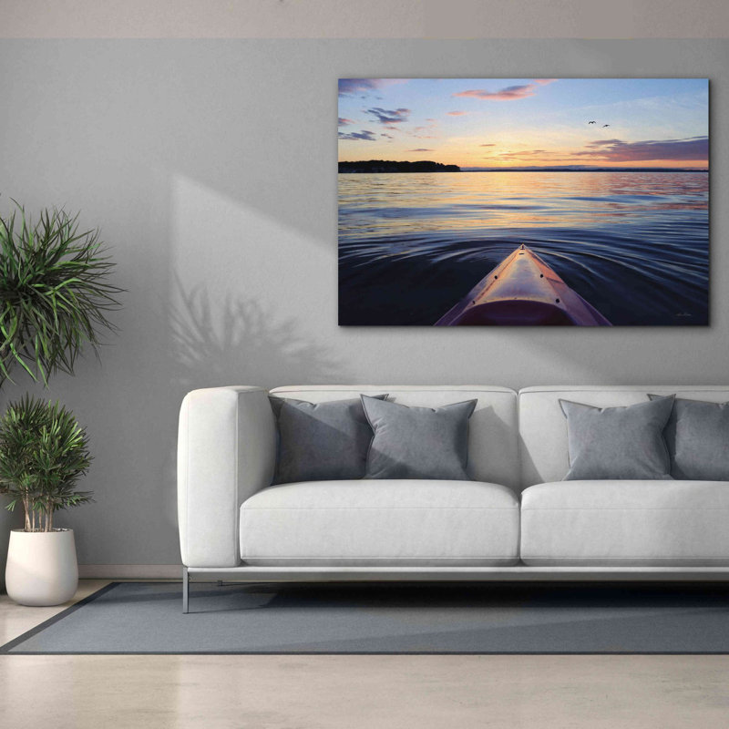 «Seneca Kayayak On French Bay on Canvas» par Lori Deiter, reproduction, H 40 po x l 60 po x P 1,5 po