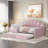 Upholstery Velvet Daybed Frame With Shall Shaped Backrest And Trundle-484425290