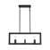 6 - Light Open Frame Kitchen Island Black Rectangular Chandelier