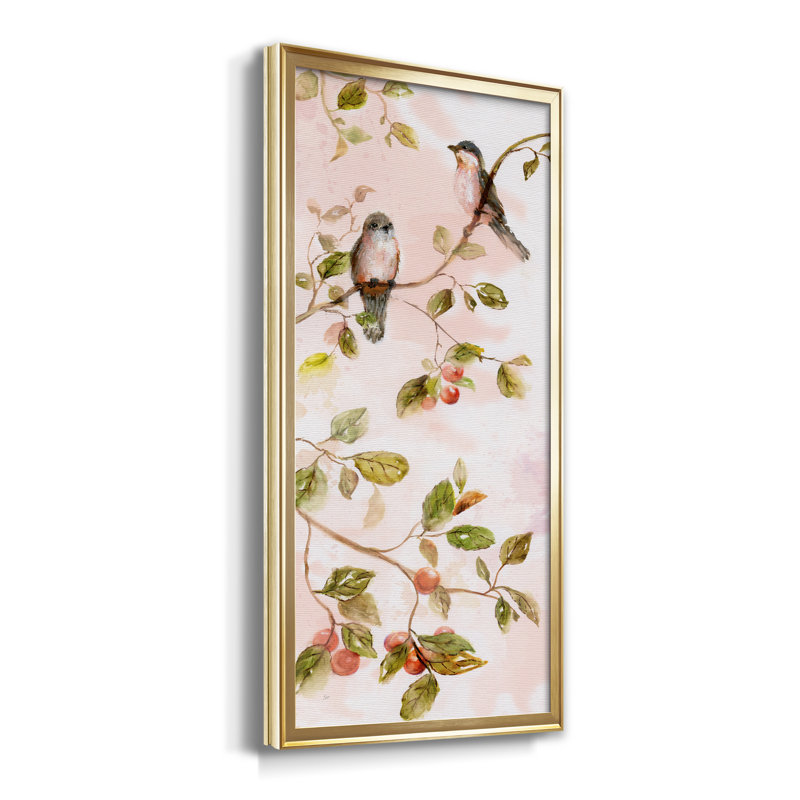 «Blush Birds I», peinture sur toile encadrée, Doré, H 22,5 po x l 42,5 po x P 1,5 po