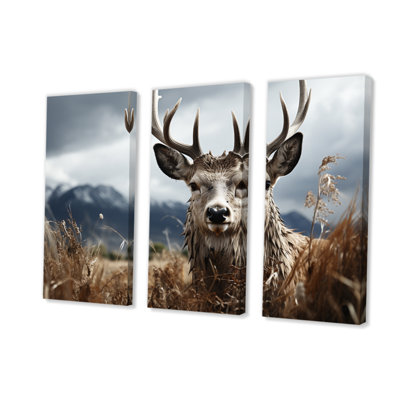 " Deer Monochrome Photography III " 3 - Pieces
