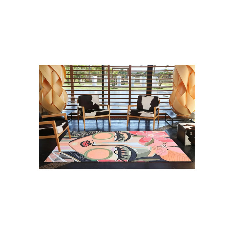 Tapis de sol tissé à motifs Sweet Woman, Rectangle 2 pi 4 po x 4 pi