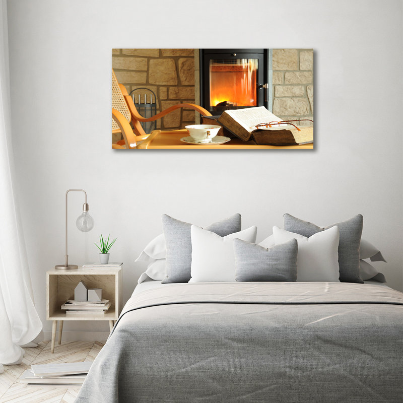 Fireplace - Wrapped Canvas Print