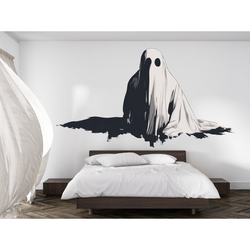 Adhésif décoratif fantôme, autocollant mural d'Halloween, décoration de chambre effrayante, art mural gothique, murale d'horreur moderne, 133 g