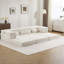 Canapé d'angle convertible 3 places Mahjong, blanc, polaire circulaire, sans assemblage, mousse à mémoire de forme, pour ' Room, sièges blancs, haute densité-1311075072