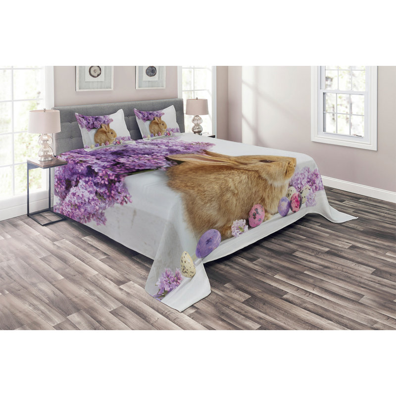 Farmhouse / Country Polyester Coverlet, King Bedspread + 2 Shams