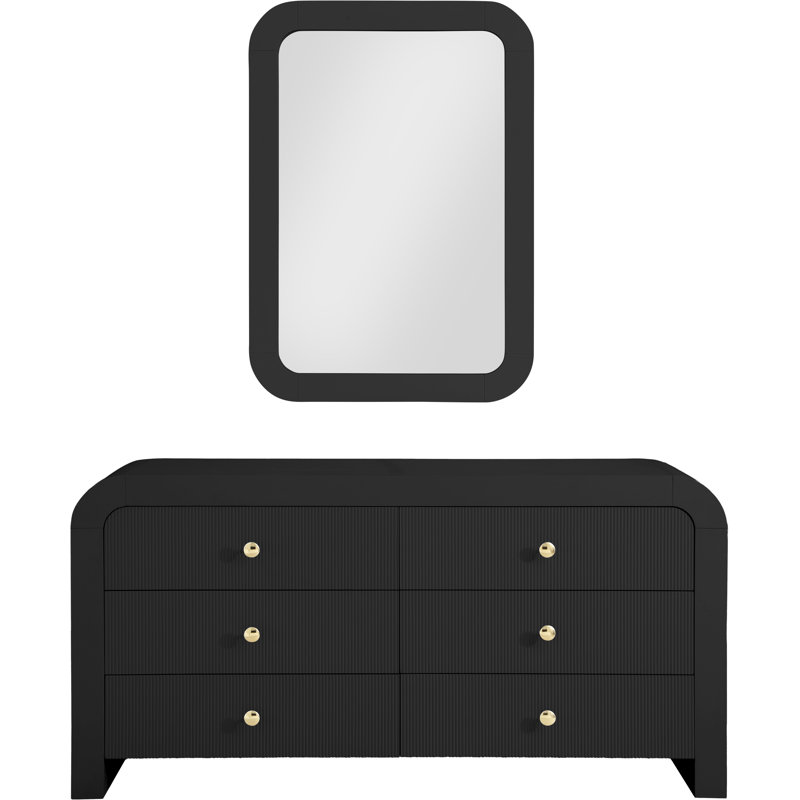 Alessondra Rectangle Mirror, Black