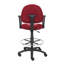 Chaise à dessin Jea, accoudoirs bouclés, tweed rouge bourgogne, repose-pieds rond-118318913