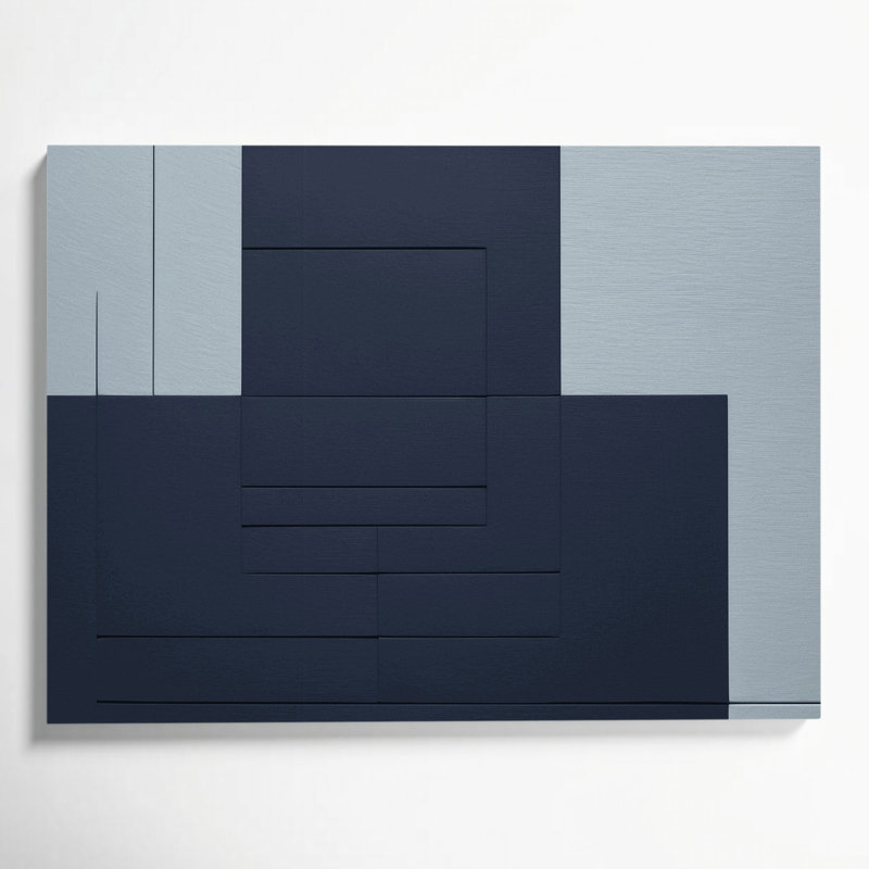 Minimalisme 68, art mural sur toile grise, H 12 po x l 18 po