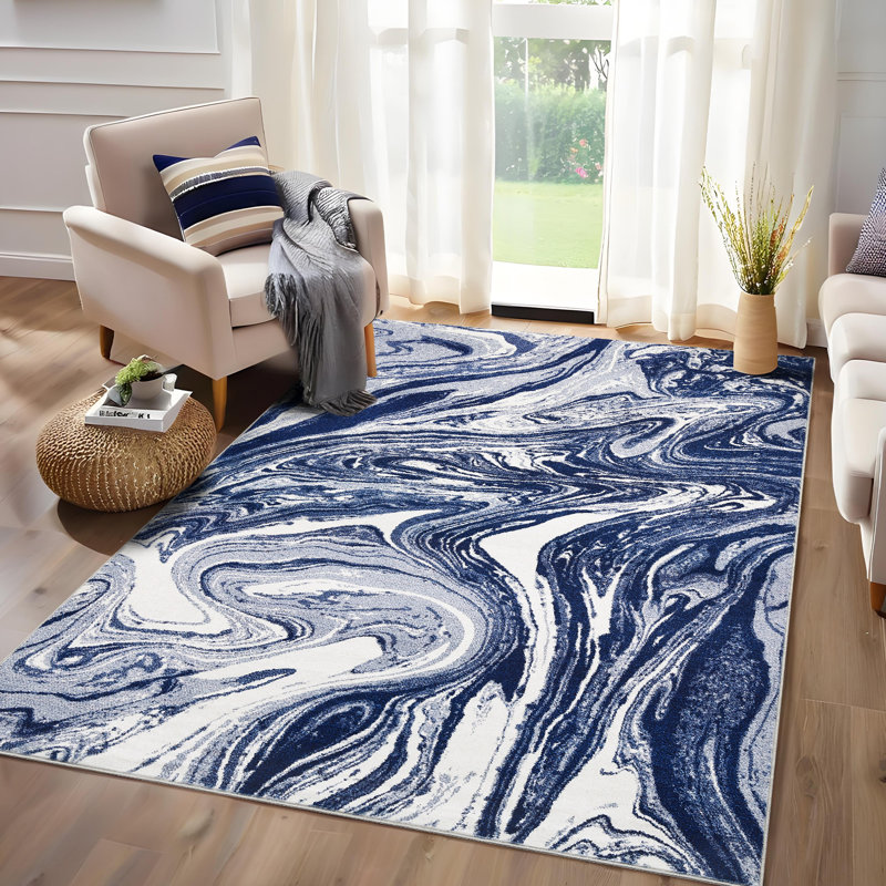 Tapis lavable pour tapis moderne et abstrait avec revêtement en caoutchouc Tapis de nettoyage ultra-mince résistant aux taches