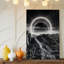Toile, paysage surréel noir et blanc avec montagnes dentelées avec art mural, textures tourbillonnantes complexes en arrière-plan, art mural-1600040517