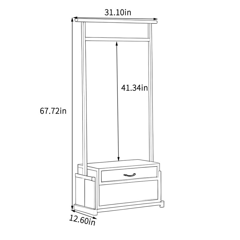 Premium Rosewood Wardrobe, Reddish Brown