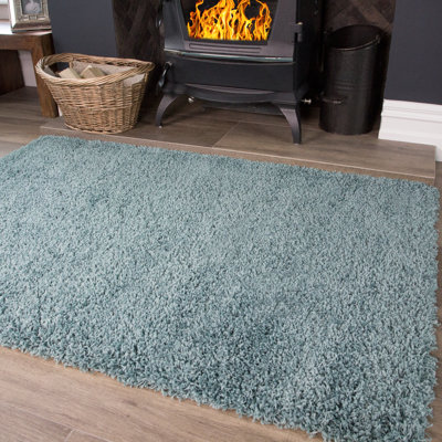 Esterly Shaggy Duck Egg Blue Rug