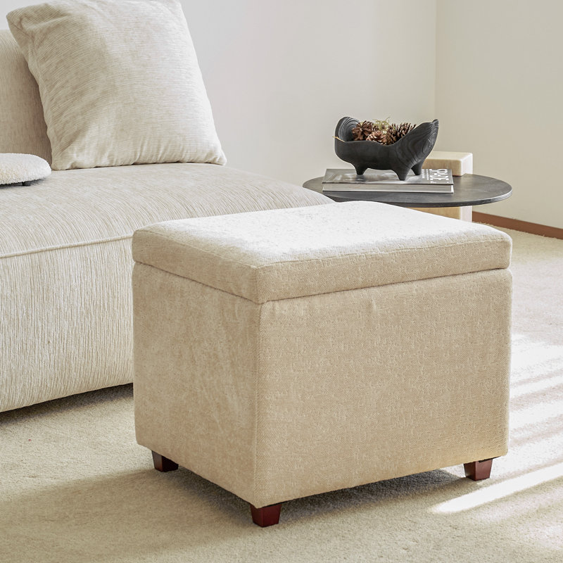 21.7" Wide Square Upholstered Ottoman