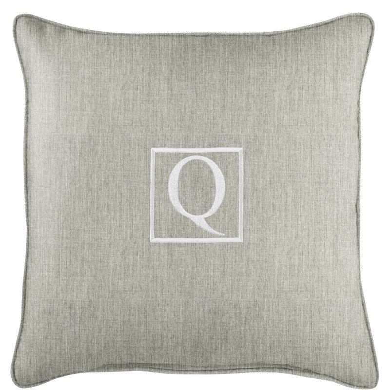 Kettil Embroidered Sunbrella® Outdoor Throw Pillow, Granite Gray, Q