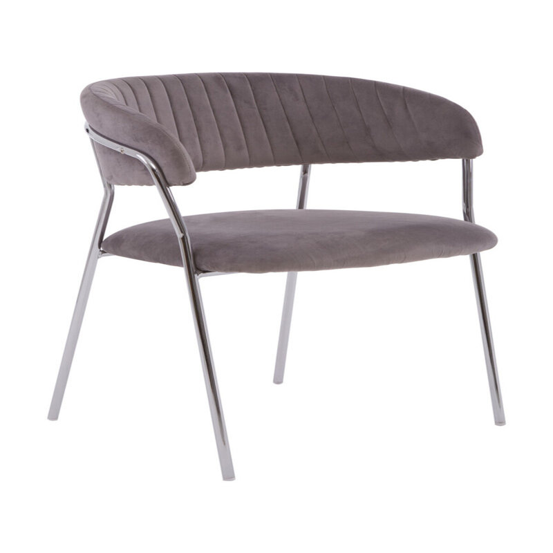 Elsberry 46cm H Velvet Upholstered Armchair, Mink, Silver