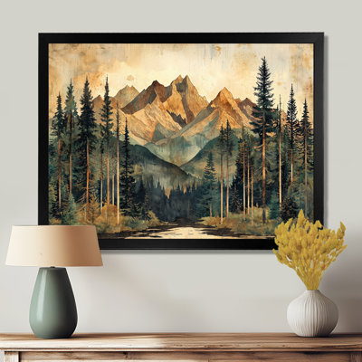 «Giovonie Mountain Treescape Mountain Layers II», art mural montagnes