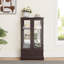 Armoire vitrée avec vitrine éclairée avec tablettes réglables en verre 2 portes et 1 tiroir avec ampoule incluse