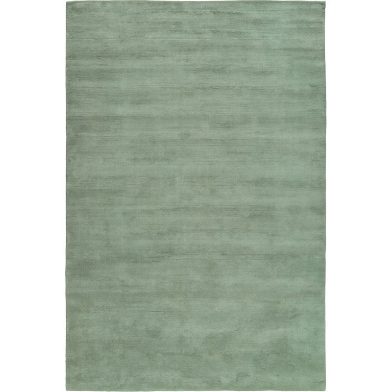 Farrow & Ball Cut And Loop Stripe Kent Green Area Rug, Rectangle 8' x 10'