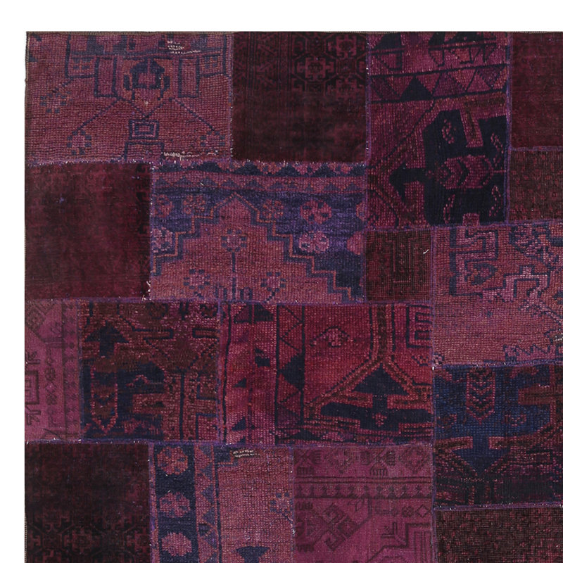 Tapis rose/bourgogne patchwork Conor